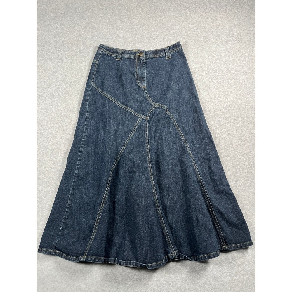Motto Y2K Denim Maxi Skirt Women 12 Blue Country Concert Rodeo Western Modest